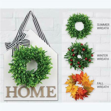 YOUNGS Wood Home Door Hanger Sign with Includes Three 10 in. Interchangeable Seasonal Wreaths 21368